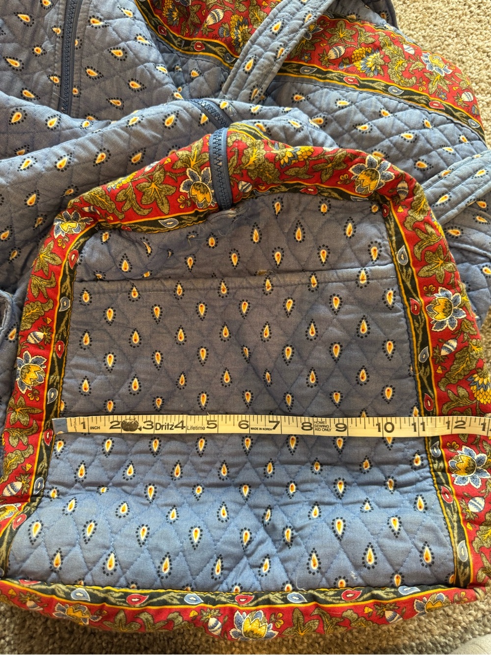 Vera Bradley Vintage / Discontinued French Blue Quilted Extra Large Duffle Bag - Picture 8 of 13